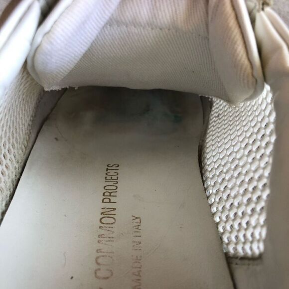Women by Common Projects Achilles Mesh-Trimmed Leather White Lace Up Sneakers - Picture 12 of 14